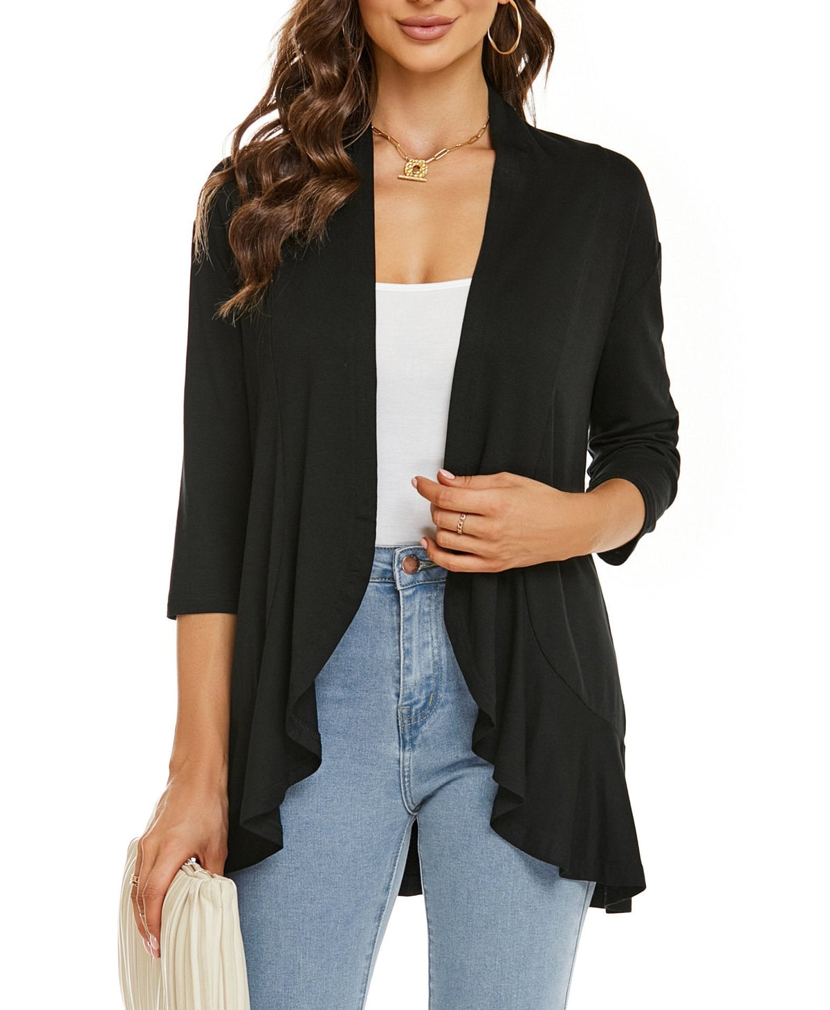 Bella Women's Open Front Draped Cardigan