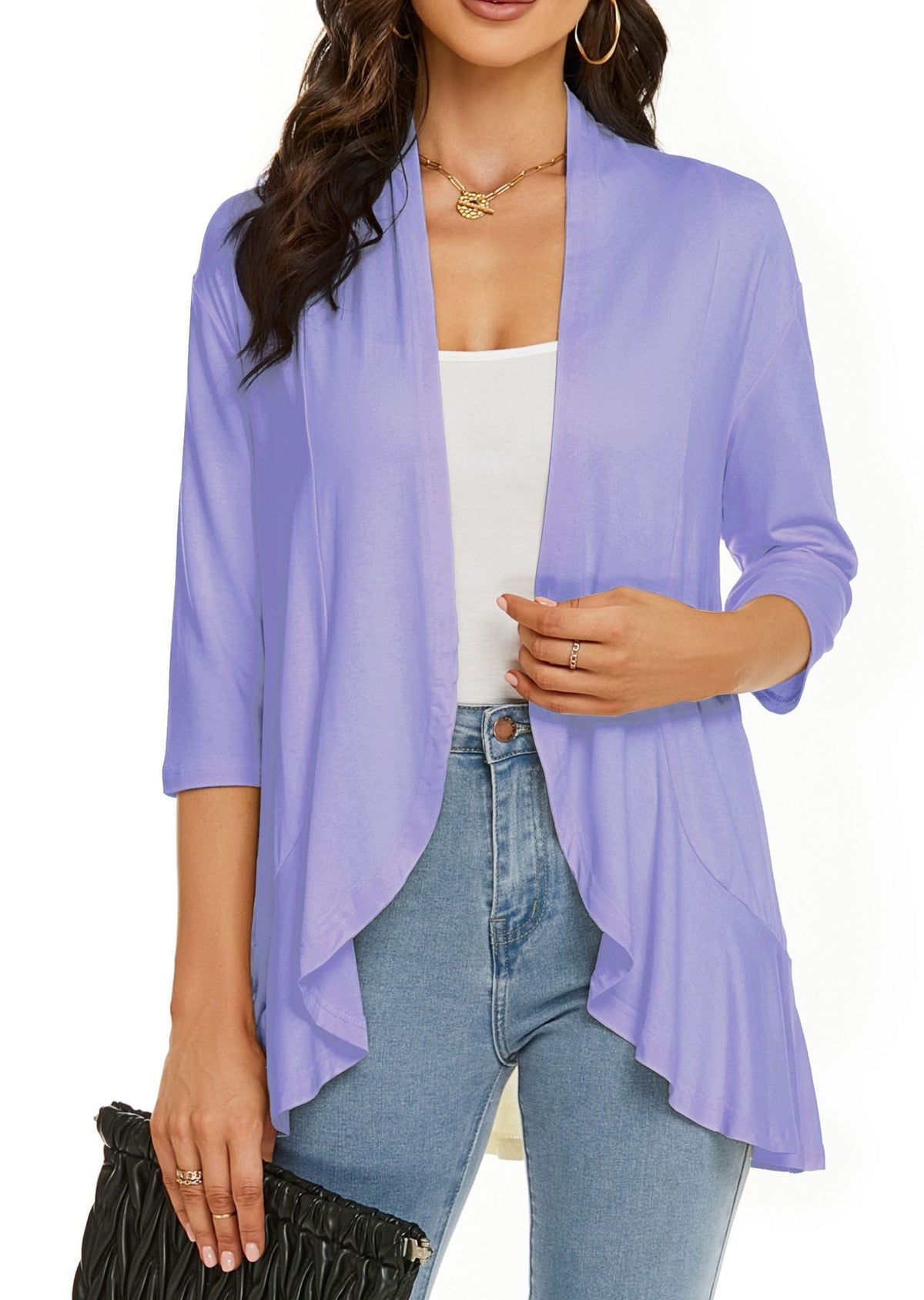 Bella Women's Open Front Draped Cardigan
