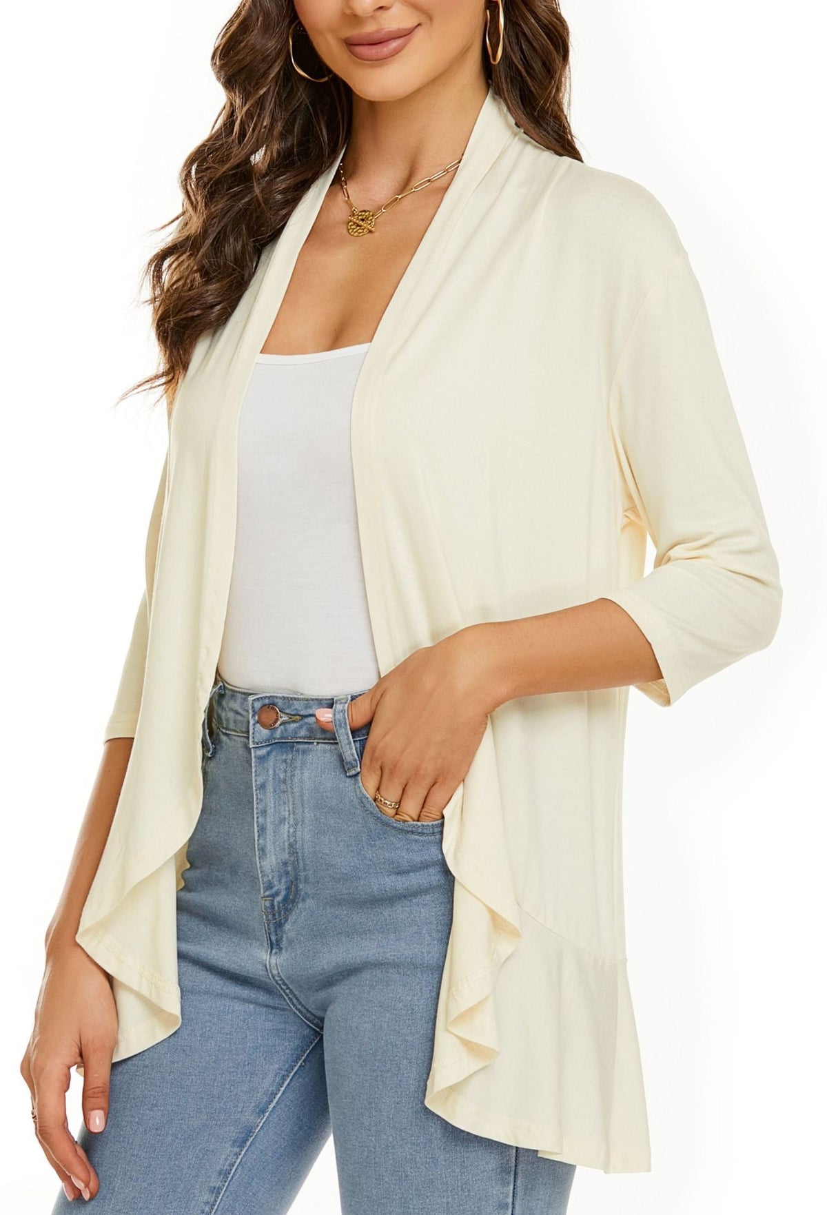 Bella Women's Open Front Draped Cardigan