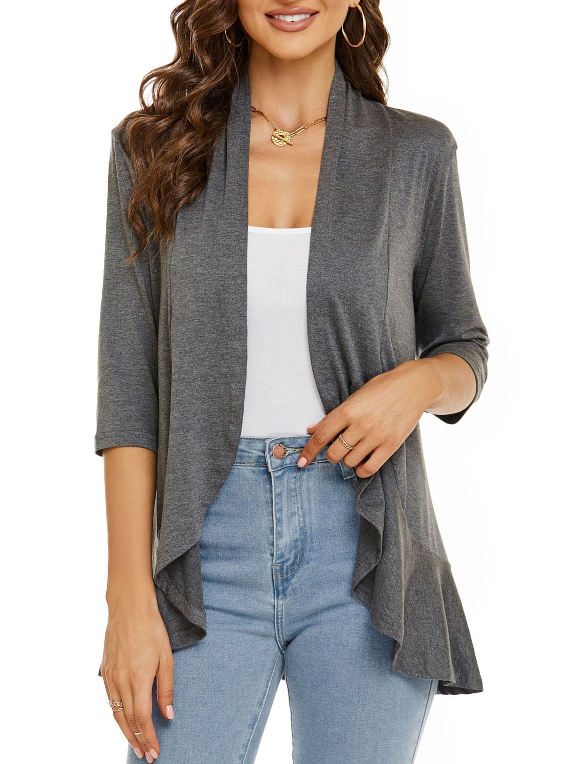 Bella Women's Open Front Draped Cardigan