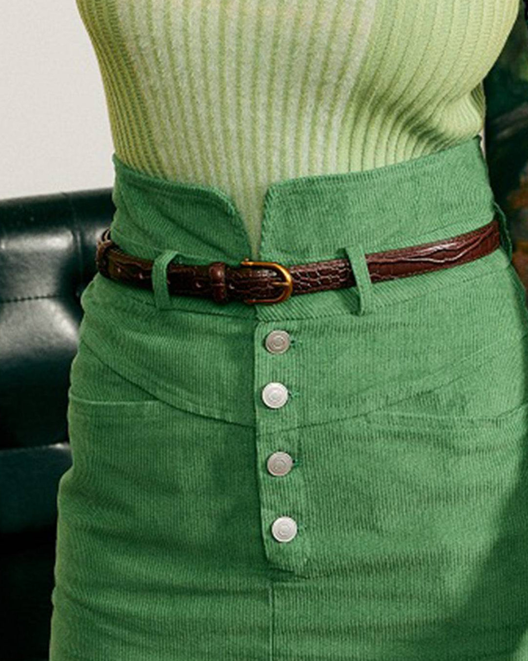 Women’s Crocodile Embossed Leather Belt