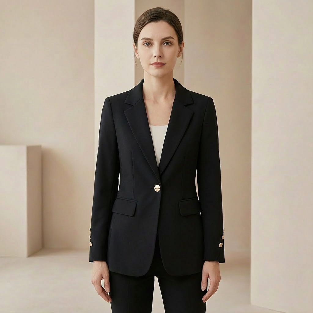 Women's Tailored Slim Fit Blazer - Professional Business Casual Jacket
