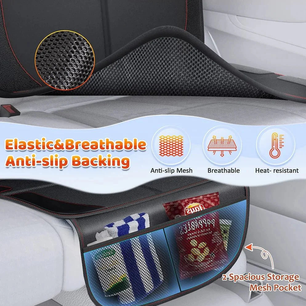 Car Seat Protector – Thick Padded Cover with Storage Pockets