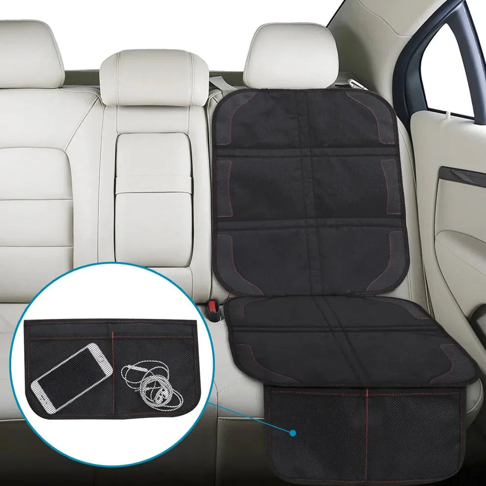 Car Seat Protector – Thick Padded Cover with Storage Pockets