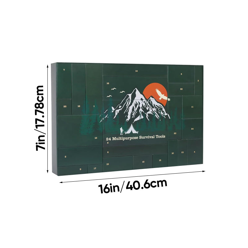 Mens Outdoor Survival Gear Advent Calendar 24 Day Camping Tool Gift