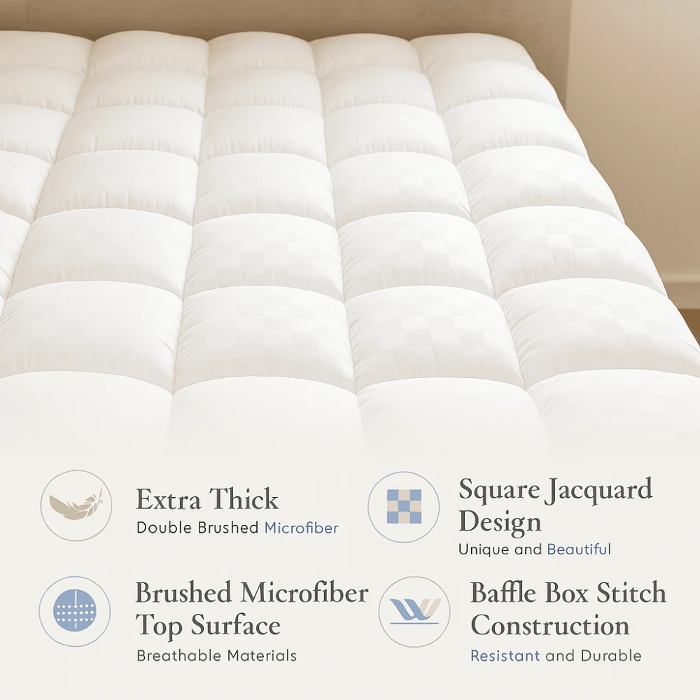 Cooling Mattress Topper with Deep-Pocket Fit
