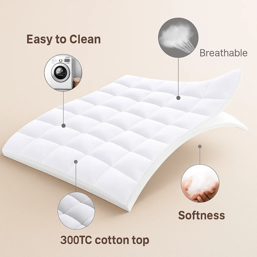 Cooling Mattress Topper with Deep-Pocket Fit