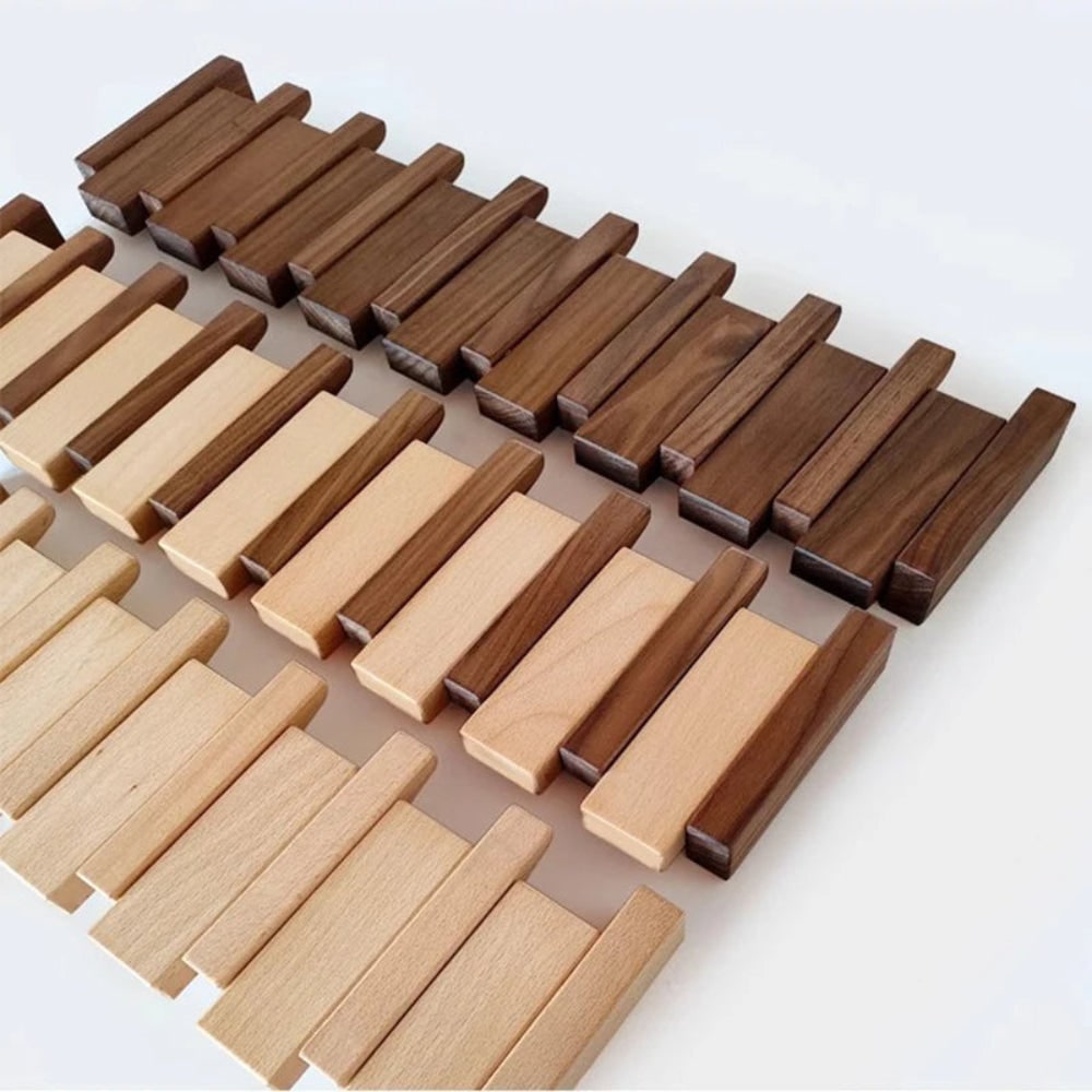 Folding Wood Wall Coat Rack with Pivoting Hooks