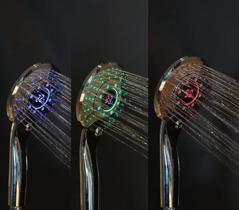LED Temperature Display Handheld Shower Head