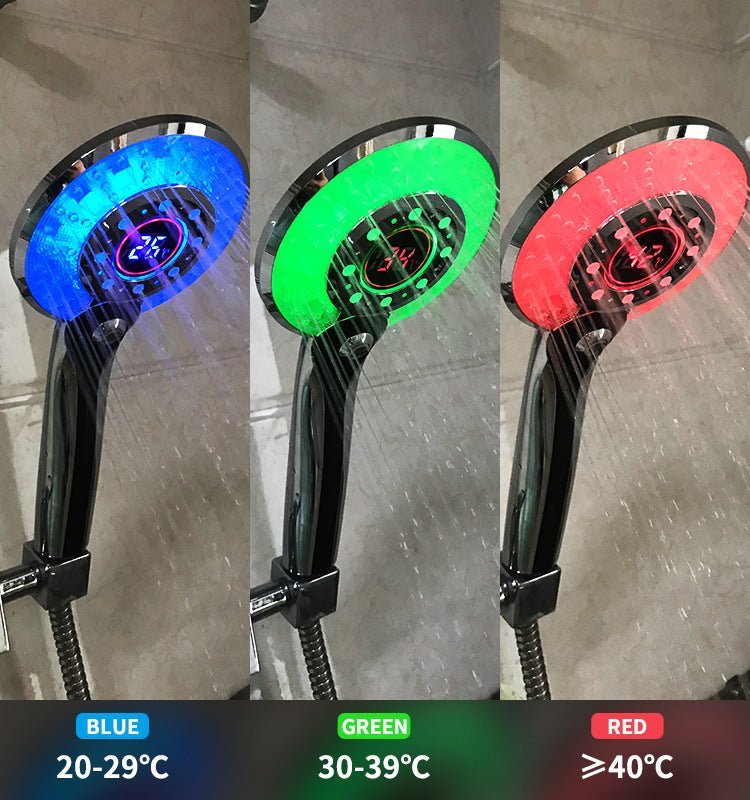 LED Temperature Display Handheld Shower Head