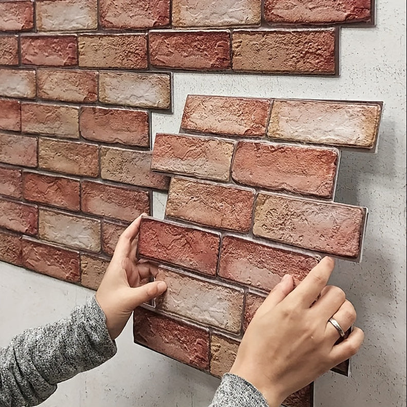 Self-Adhesive 3D Wall Panels – Brick & Wood Textured Peel and Stick