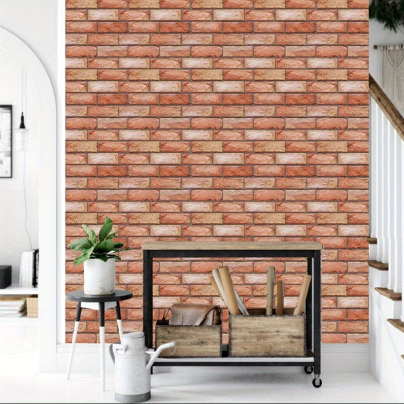 Self-Adhesive 3D Wall Panels – Brick & Wood Textured Peel and Stick