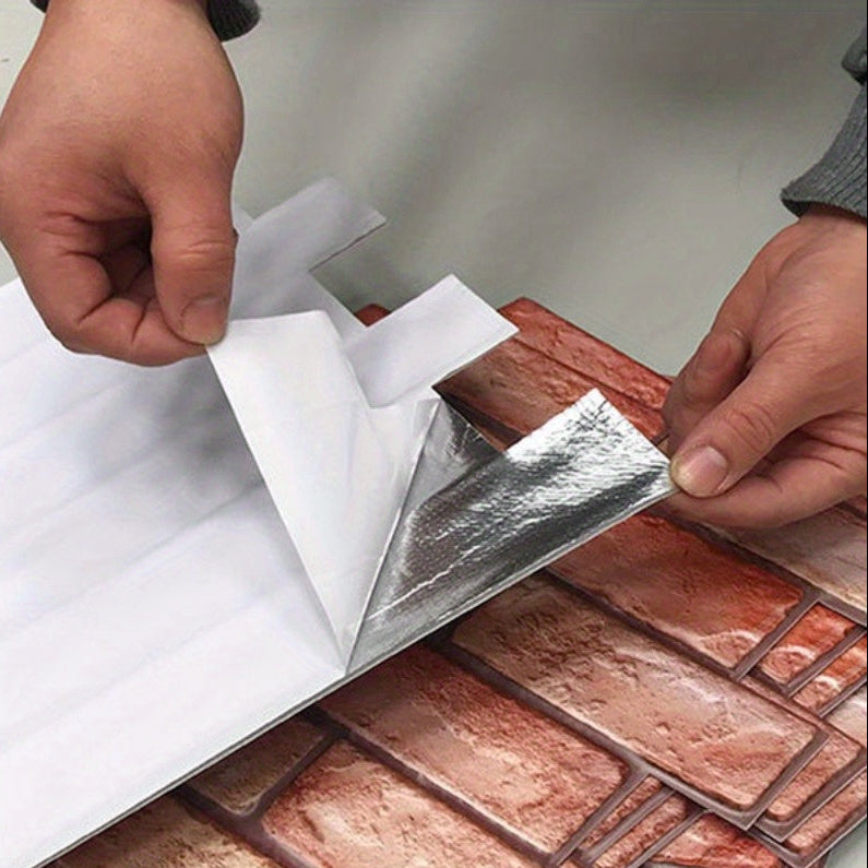 Self-Adhesive 3D Wall Panels – Brick & Wood Textured Peel and Stick