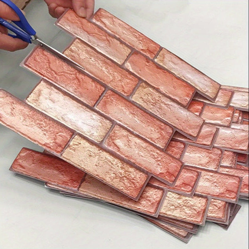Self-Adhesive 3D Wall Panels – Brick & Wood Textured Peel and Stick