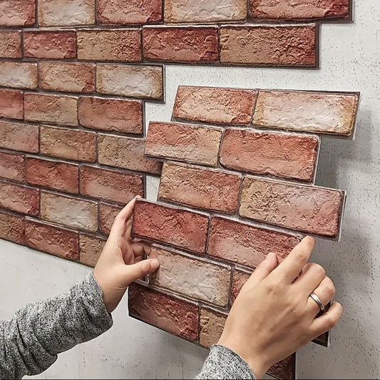 Self-Adhesive 3D Wall Panels – Brick & Wood Textured Peel and Stick