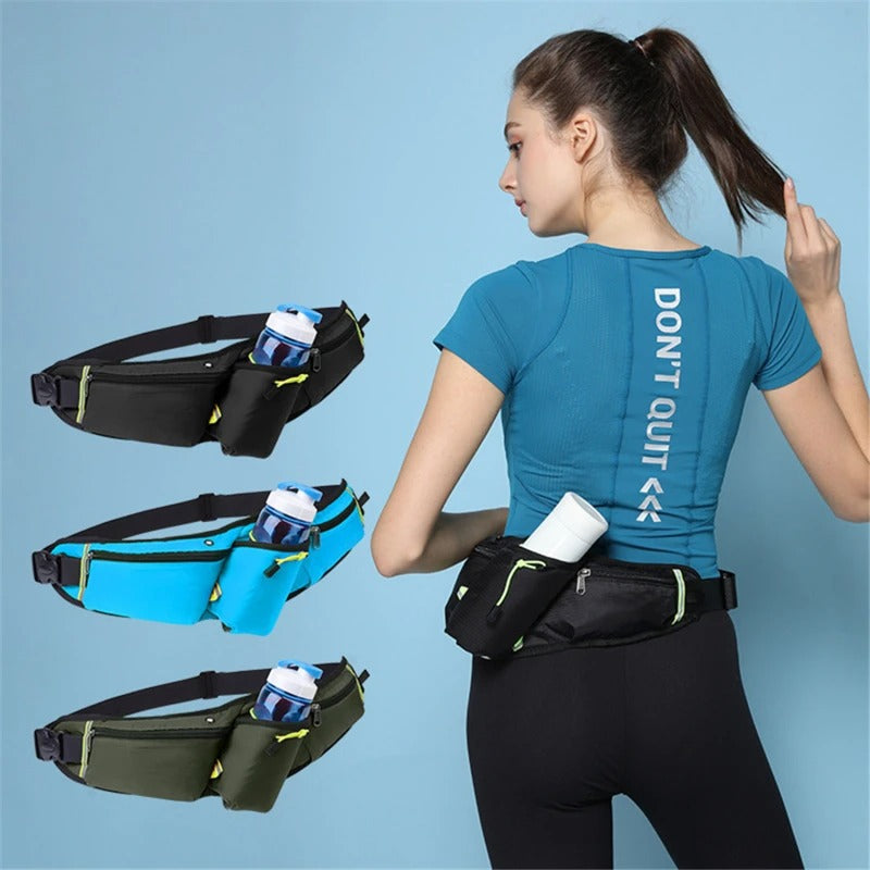 Waterproof Running Belt with Bottle Holder - No Bounce Waist Pack