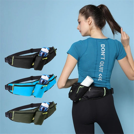 Waterproof Running Belt with Bottle Holder - No Bounce Waist Pack