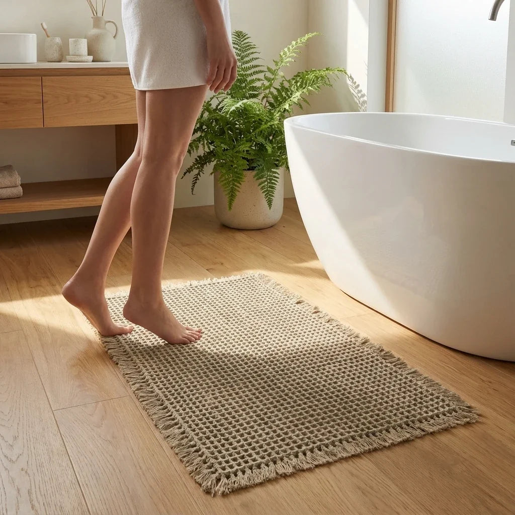Quick-Dry Waffle Weave Bath Mat