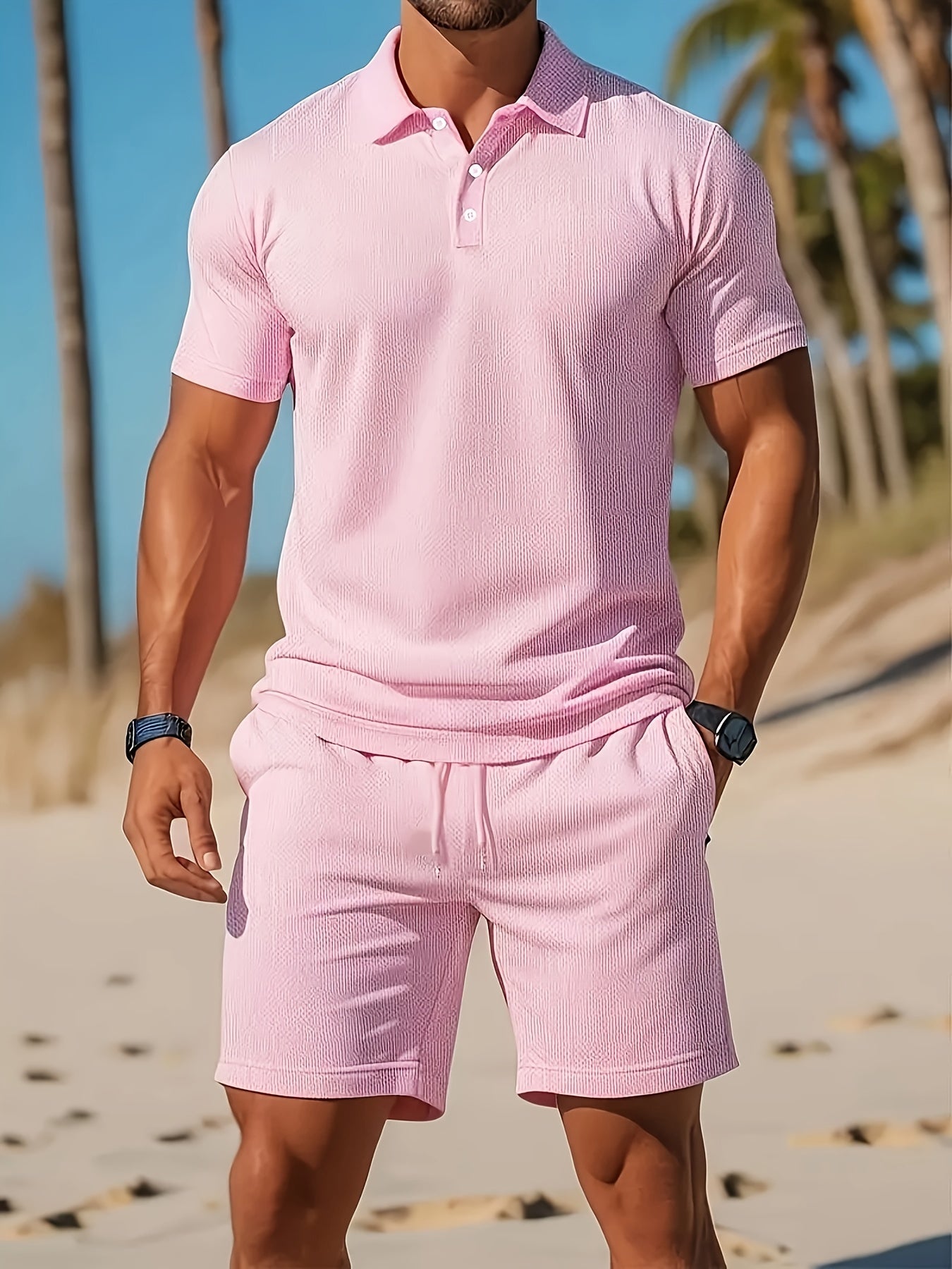 Men’s Polo Shirt & Shorts Summer Set