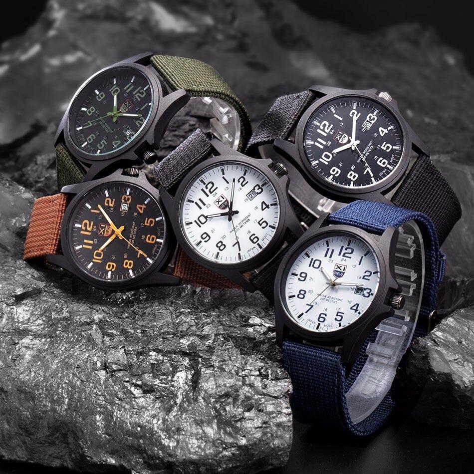 Tactical-Style Wristwatch - Luminous Hands, Stopwatch & Date