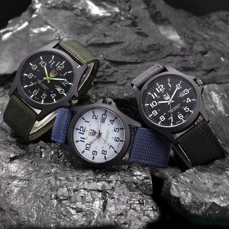 Tactical-Style Wristwatch - Luminous Hands, Stopwatch & Date