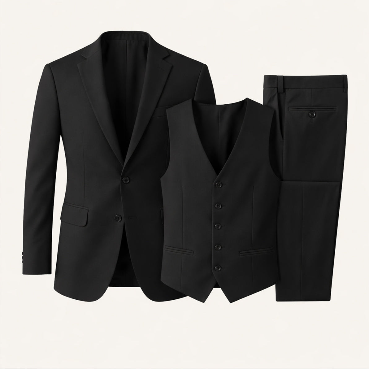 Men’s 3-Piece Slim Fit Suit – Blazer, Vest & Tailored Pants Set