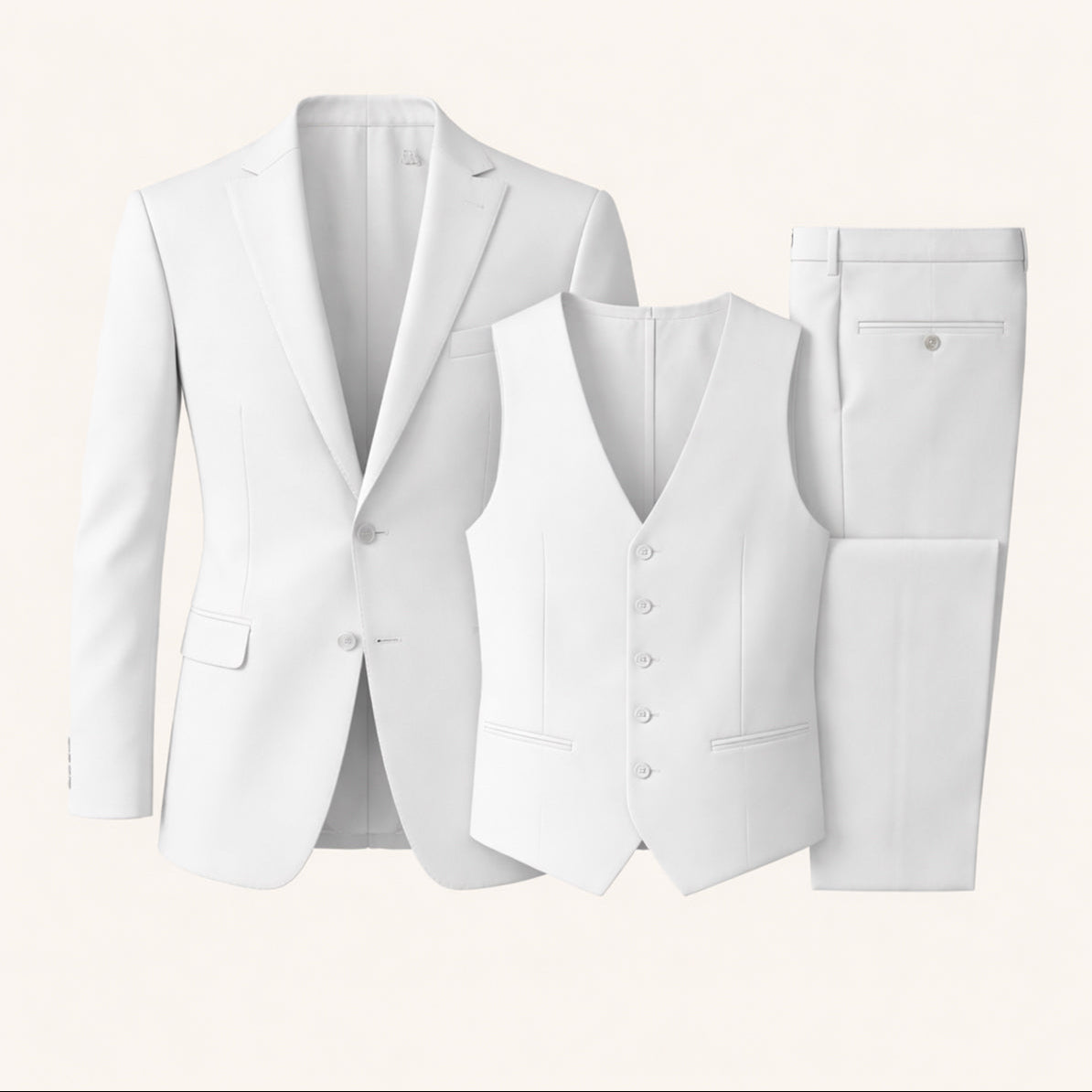 Men’s 3-Piece Slim Fit Suit – Blazer, Vest & Tailored Pants Set