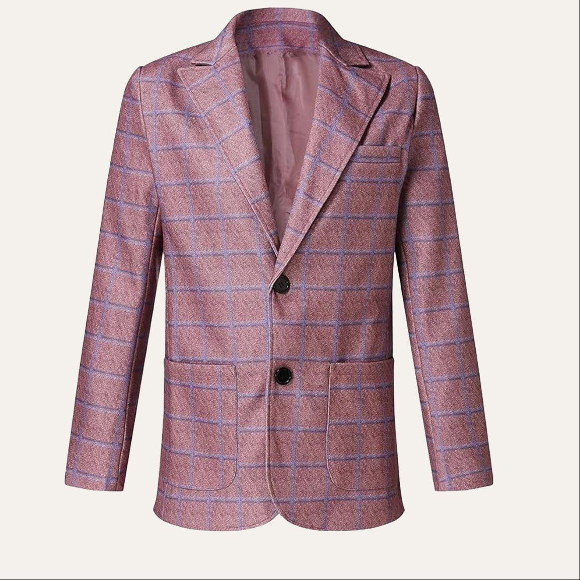 Men’s Double Breasted Plaid Blazer