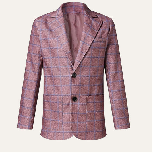 Men’s Double Breasted Plaid Blazer