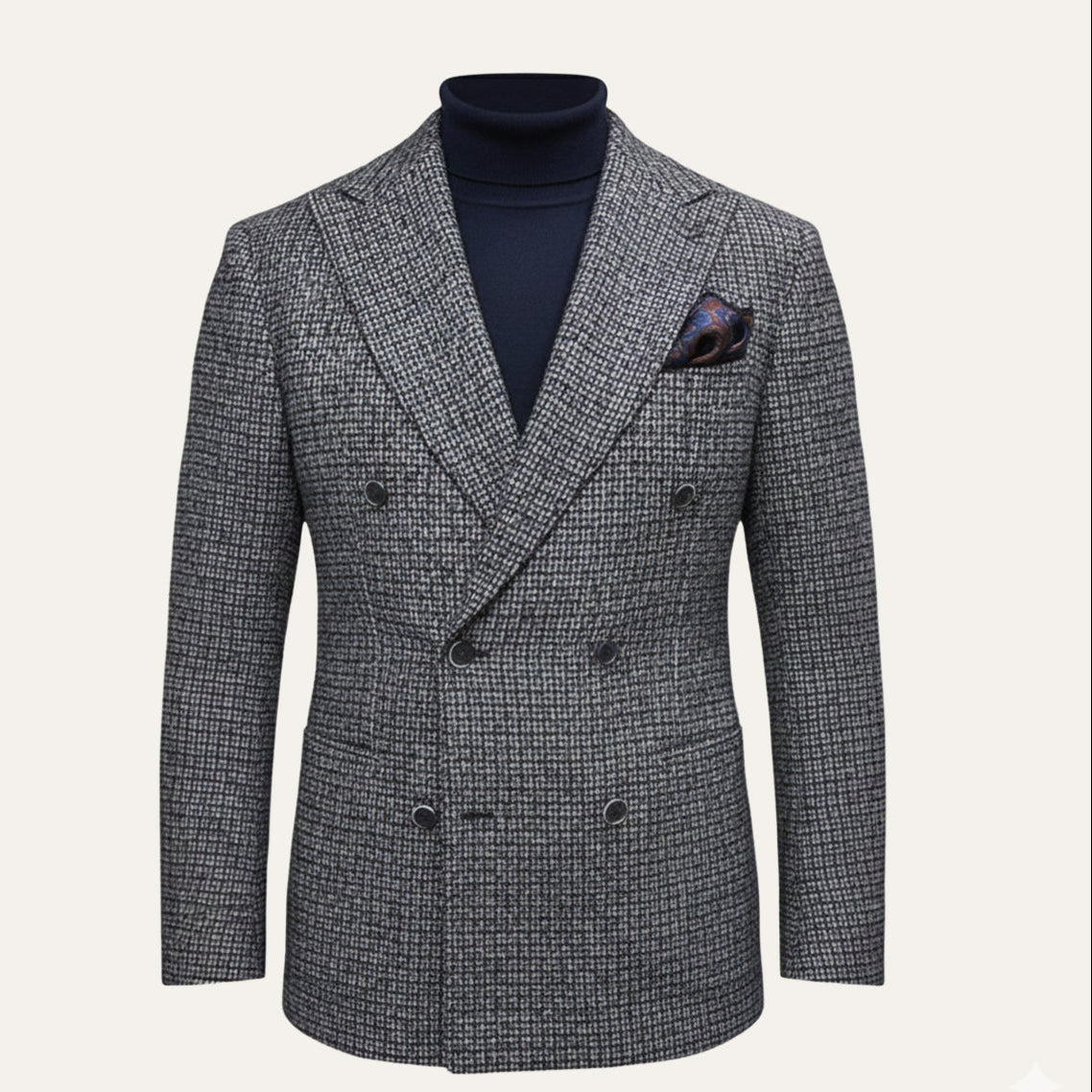 Men’s Double Breasted Plaid Blazer