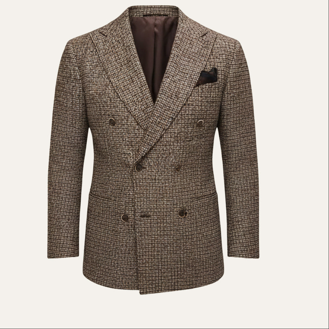 Men’s Double Breasted Plaid Blazer