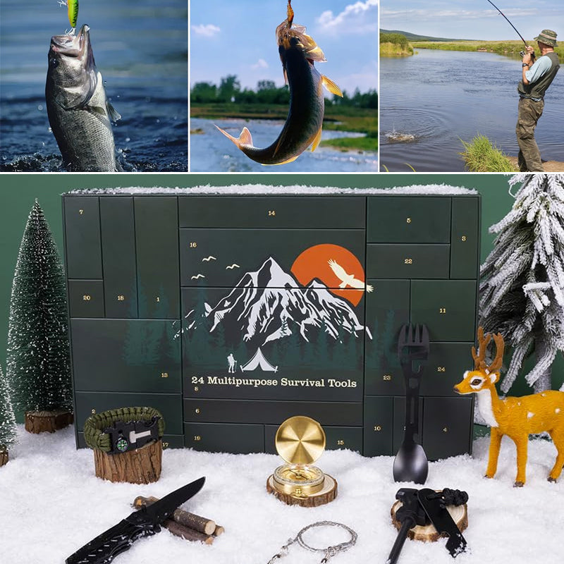 Mens Outdoor Survival Gear Advent Calendar 24 Day Camping Tool Gift