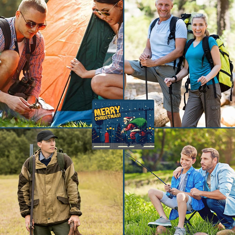 Mens Outdoor Survival Gear Advent Calendar 24 Day Camping Tool Gift