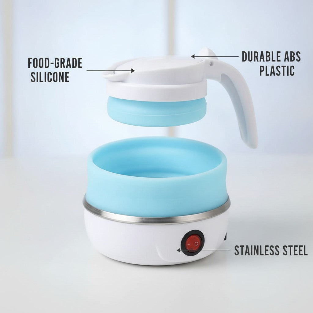 Collapsible Electric Travel Kettle - Silicone, 3 Colors
