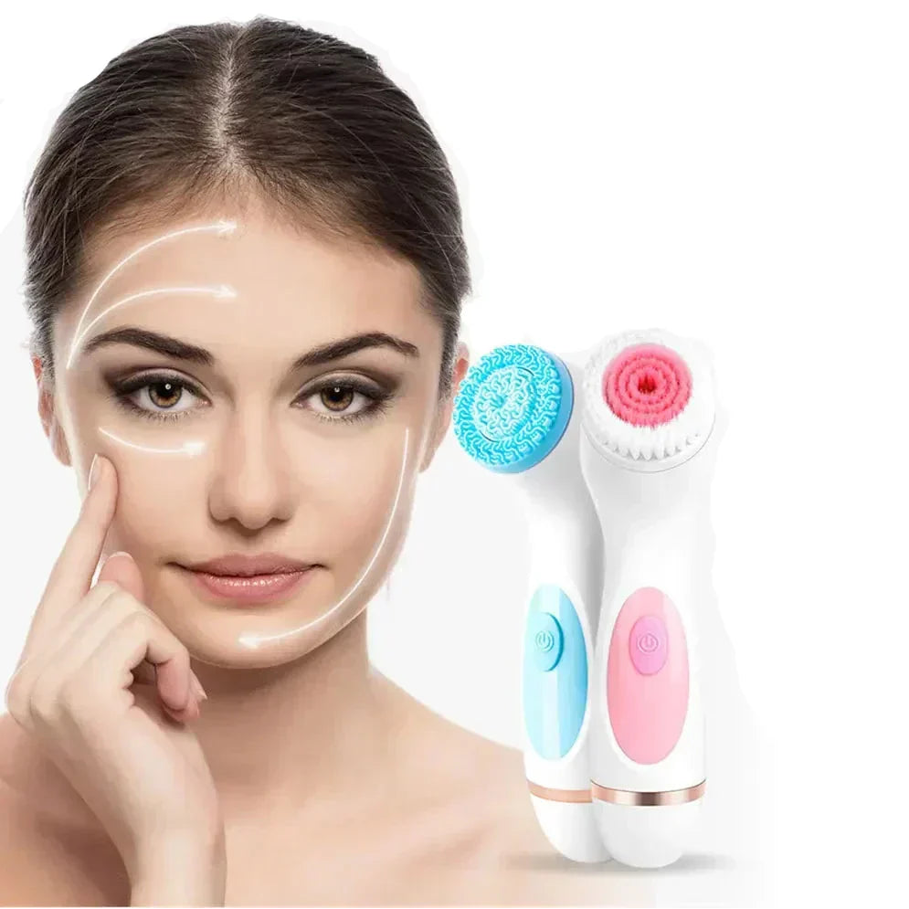 3-in-1 Sonic Facial Cleansing Brush – Waterproof Face Cleanser & Massager