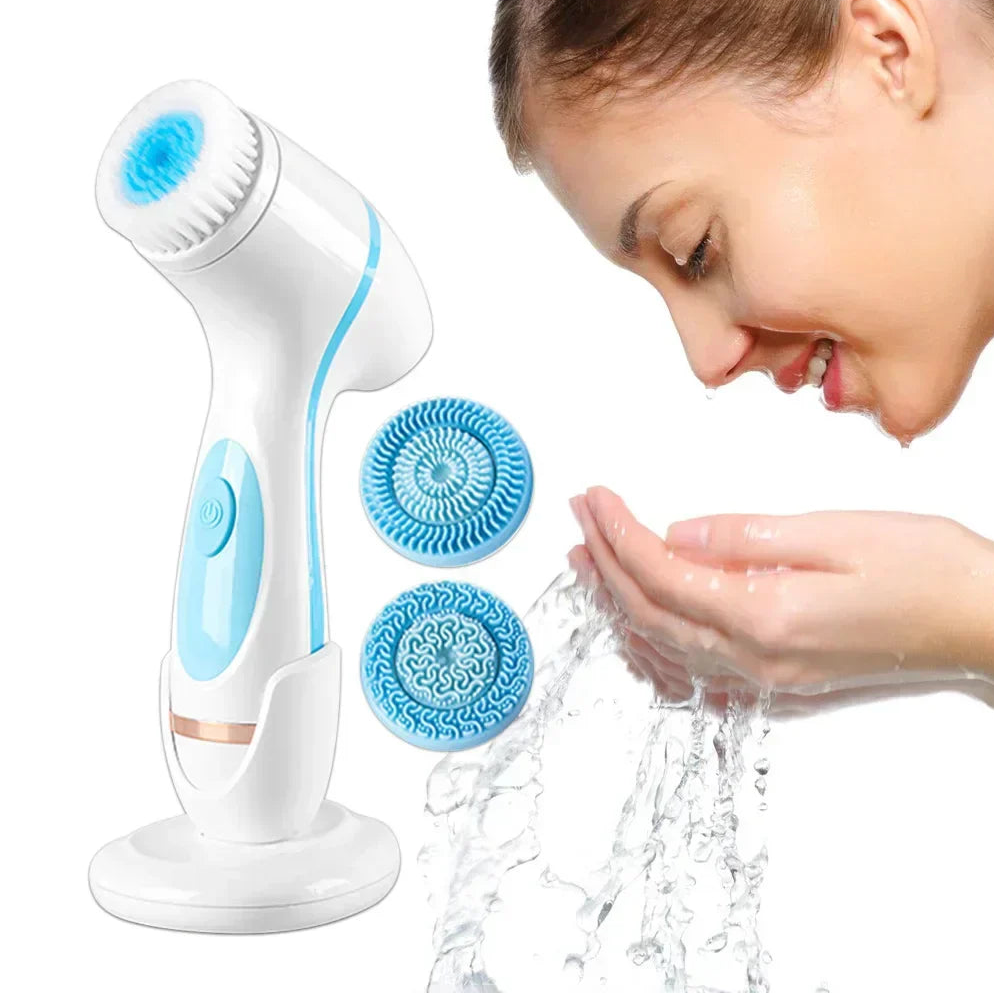 3-in-1 Sonic Facial Cleansing Brush – Waterproof Face Cleanser & Massager