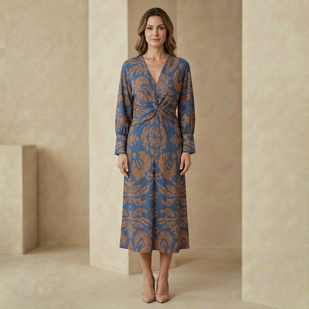 Women’s A-Line Wedding Guest Maxi Dress - Elegant Floral Formal Gown