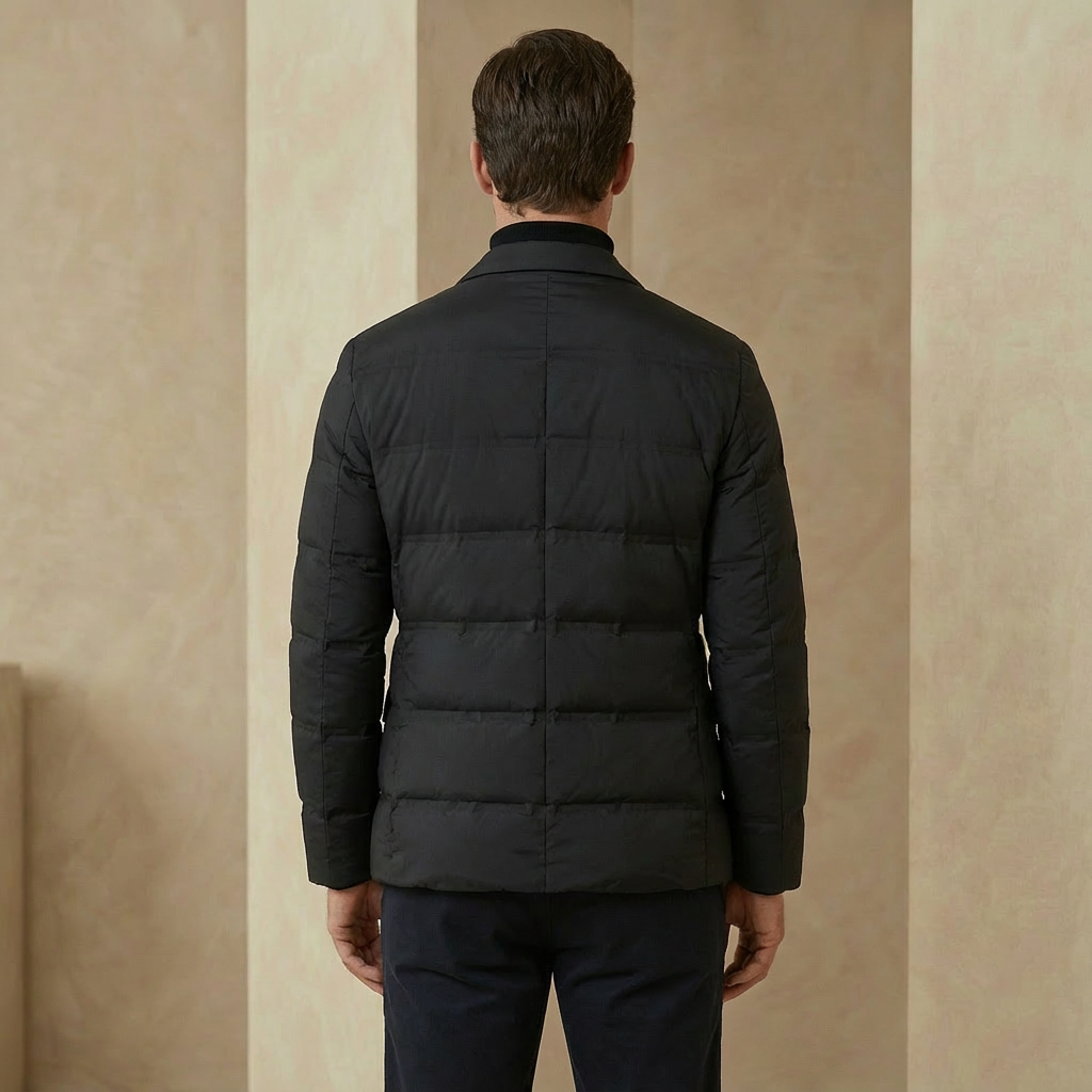 Men's Insulated Puffer Jacket - Water-Resistant Zip-Up Winter Coat