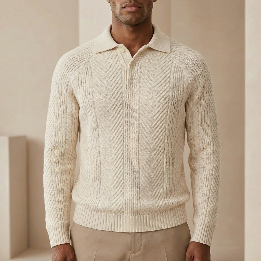 Marcus Vane - Signature Knitted Polo - Modern Slim Fit Sweater