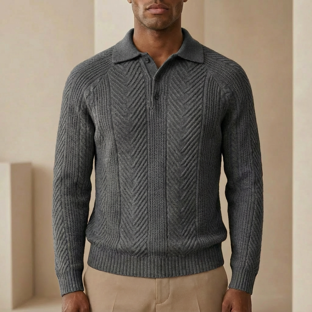 Marcus Vane - Signature Knitted Polo - Modern Slim Fit Sweater