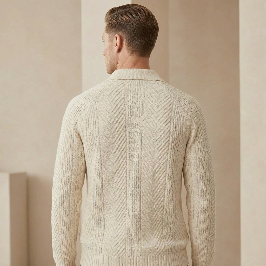 Marcus Vane - Signature Knitted Polo - Modern Slim Fit Sweater