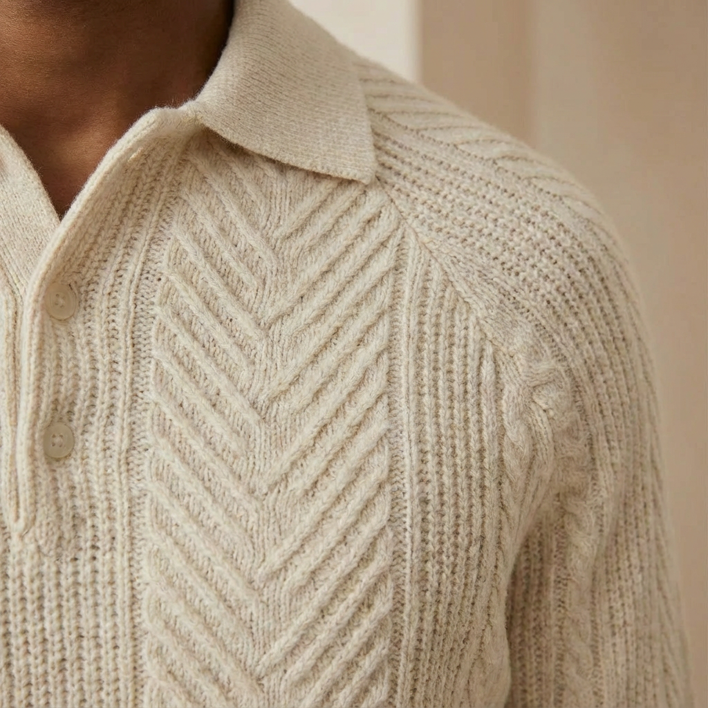 Marcus Vane - Signature Knitted Polo - Modern Slim Fit Sweater