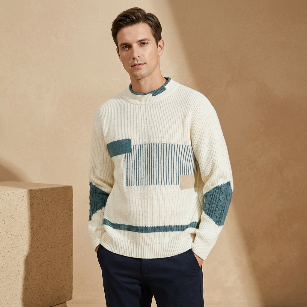 Lorenzo - Patchwork Knitted Pullover