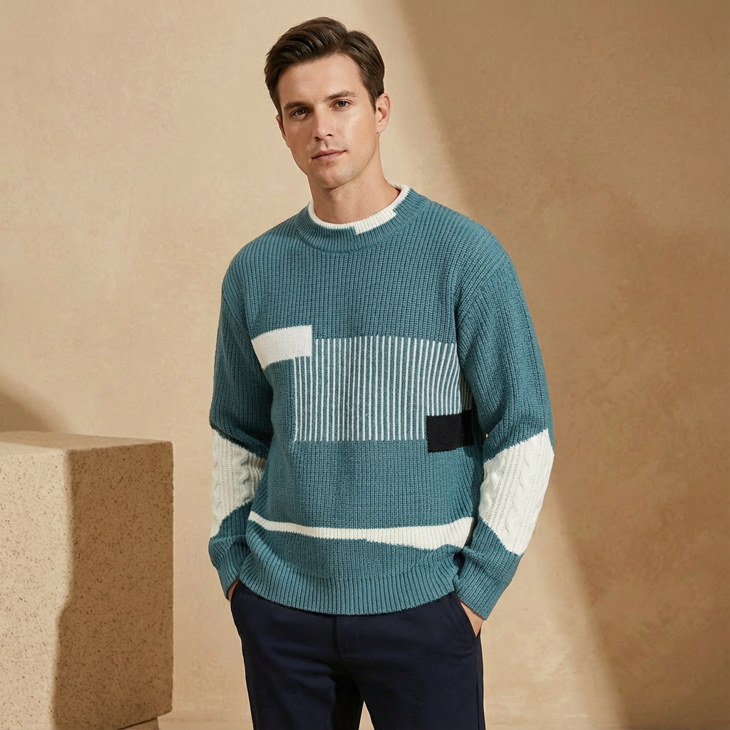 Lorenzo - Patchwork Knitted Pullover