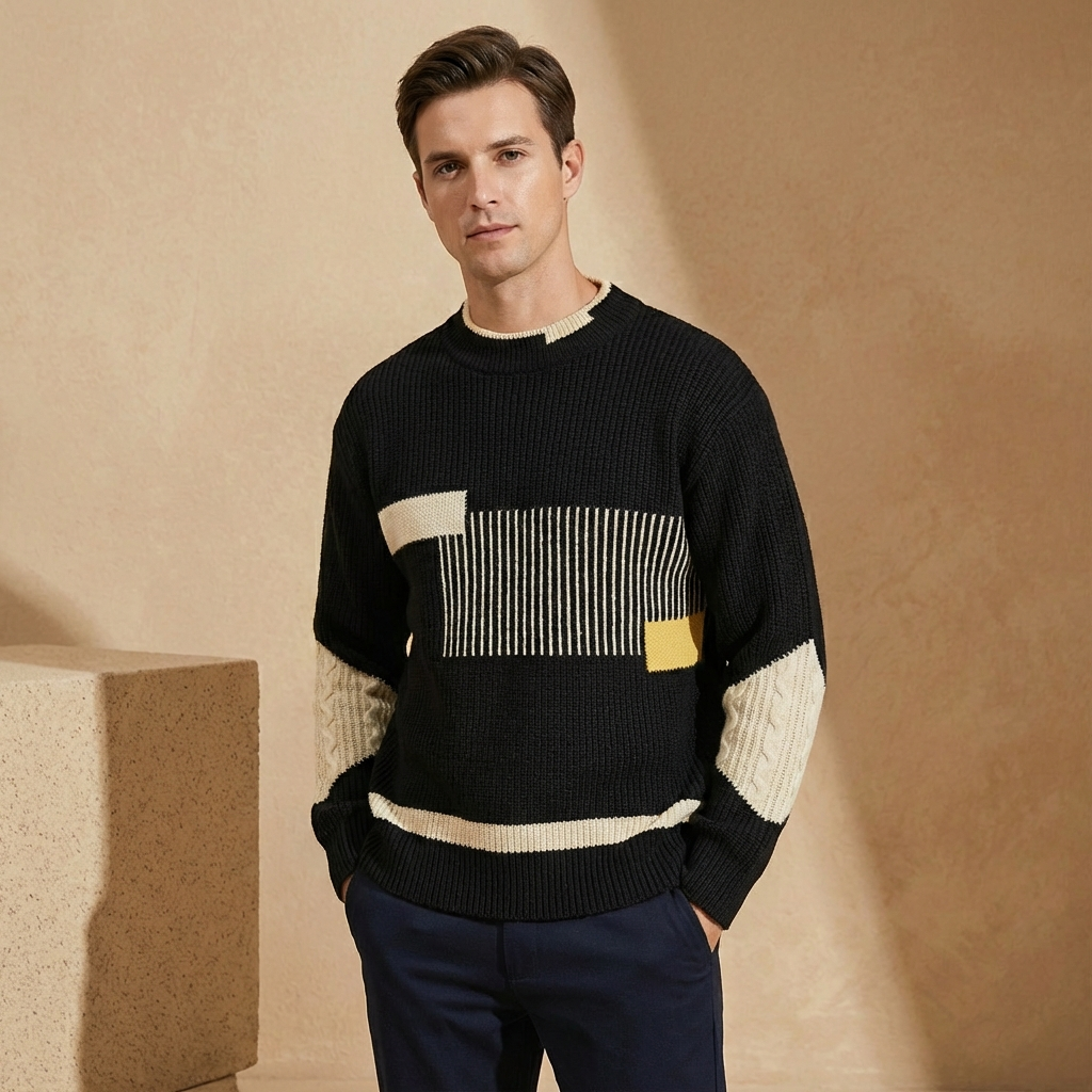 Lorenzo - Patchwork Knitted Pullover