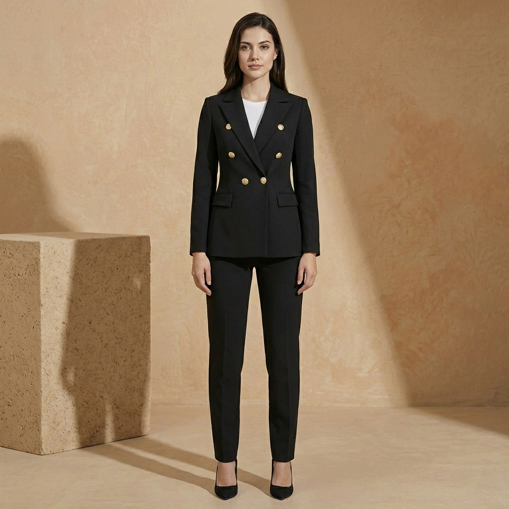 Savannah - Double Breasted Tailored Suit Set - Modern 2-Piece Blazer & Trousers