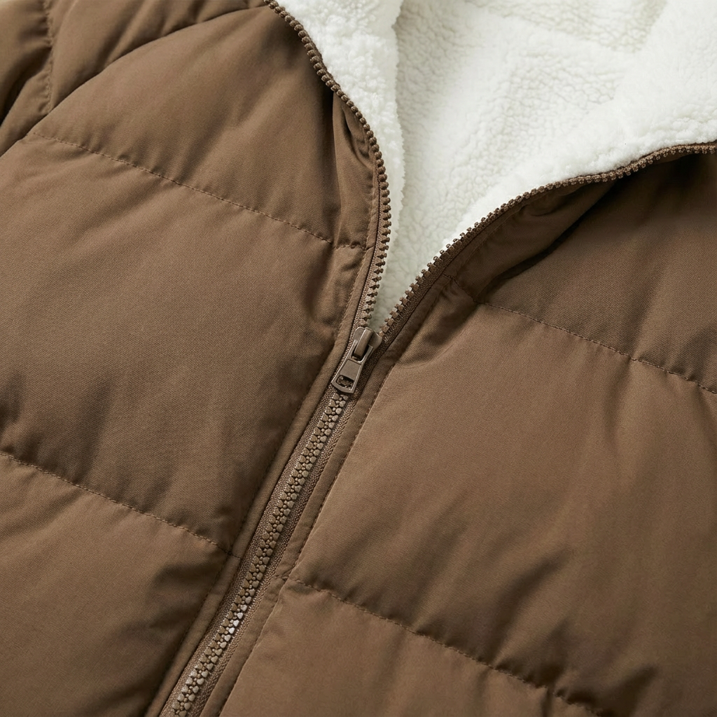 Aurora - Women’s Winter Puffer Jacket - Structured Stand Collar Padded Coat