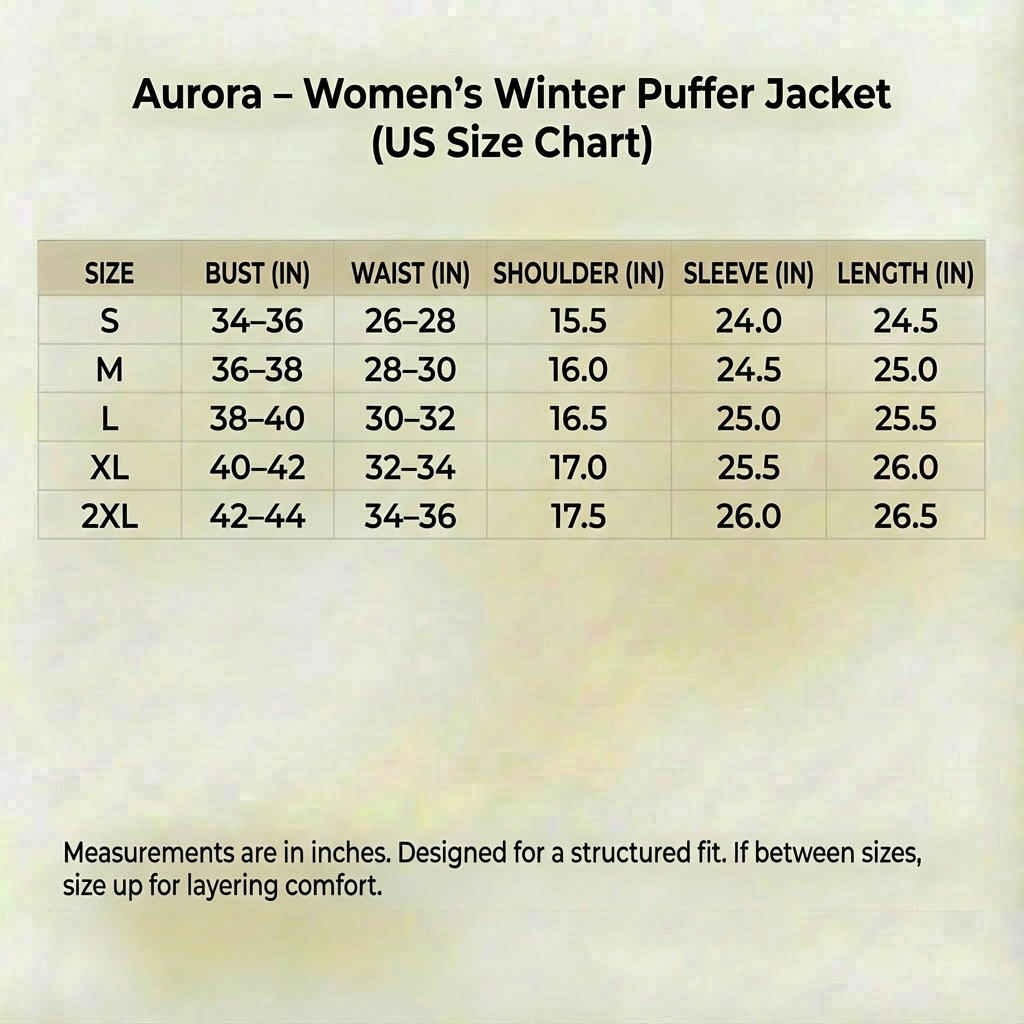Aurora - Women’s Winter Puffer Jacket - Structured Stand Collar Padded Coat