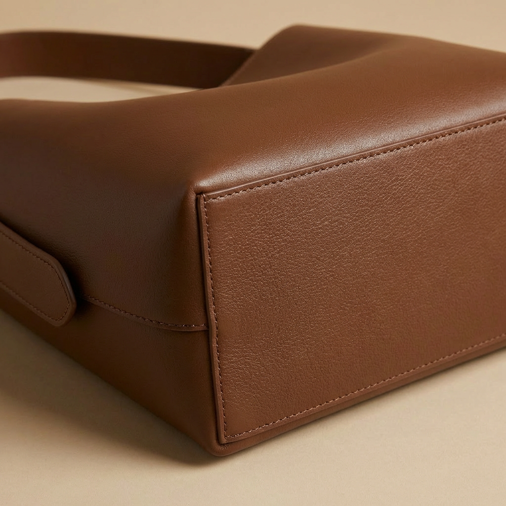 Celeste - Structured Vegan Leather Shoulder Bag - Modern Trapezoid Purse with Wide Strap