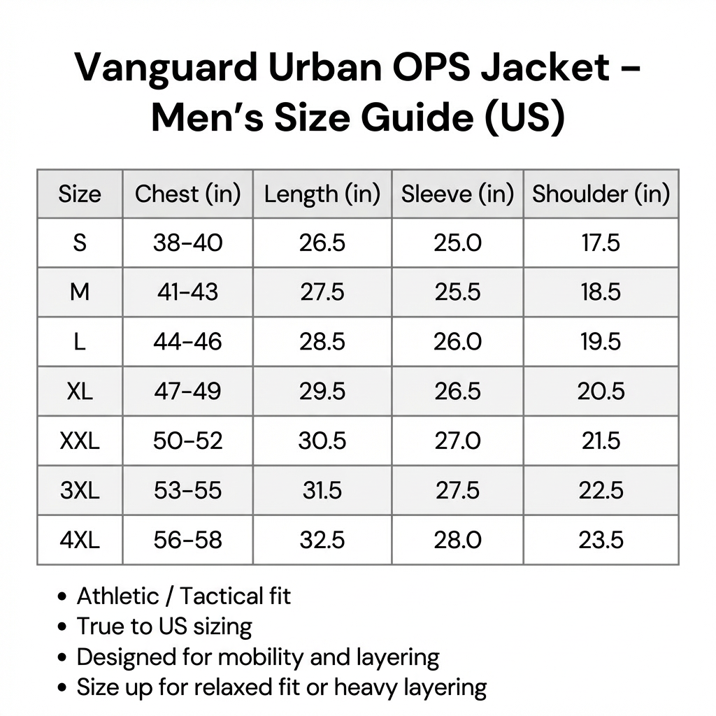Vanguard Urban OPS Jacket - Lightweight Tactical Full-Zip